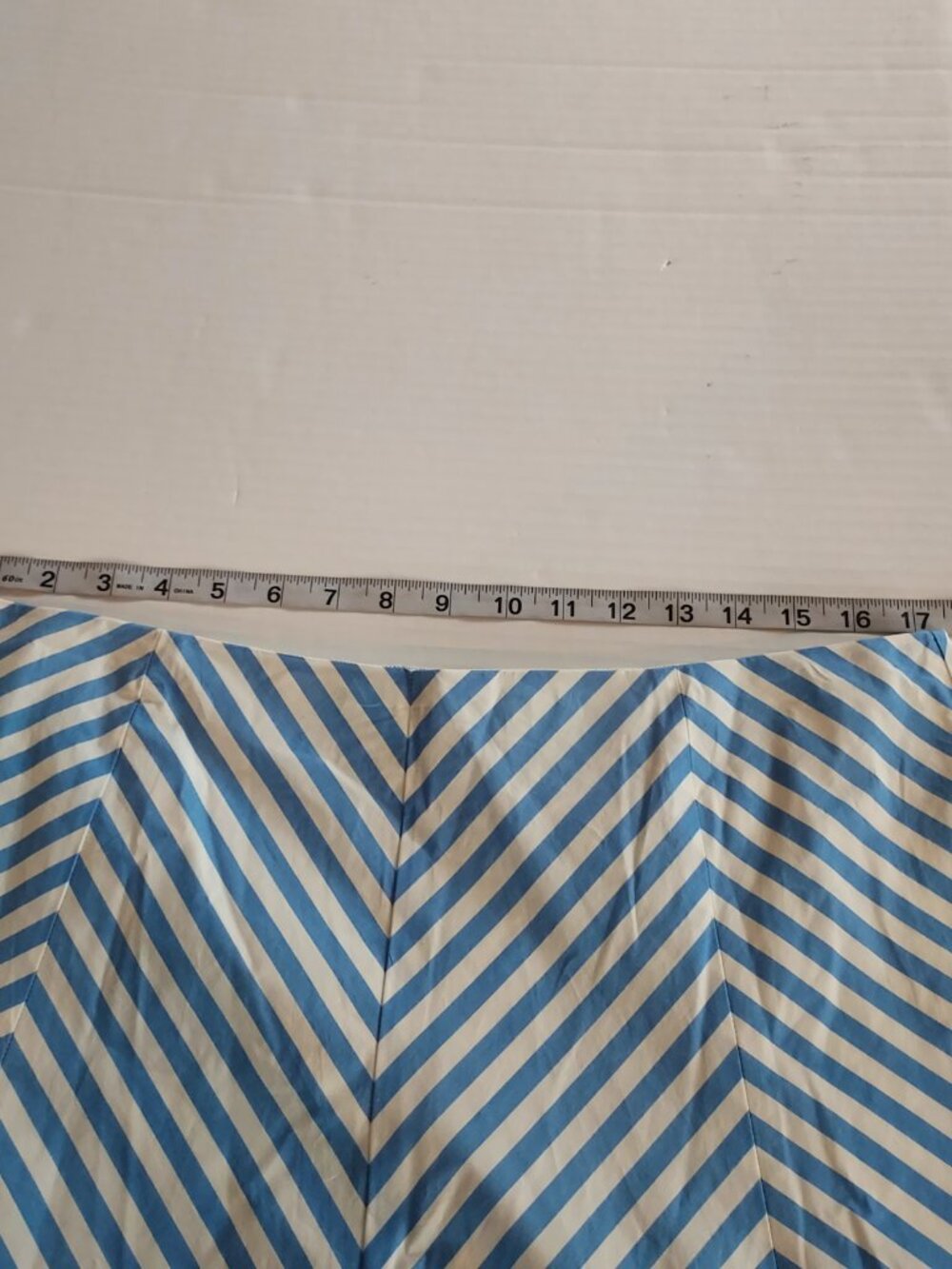 Ann Taylor Striped Poplin Flare Midi Skirt In Vista Size 14 NWOT - Picture 6 of 11